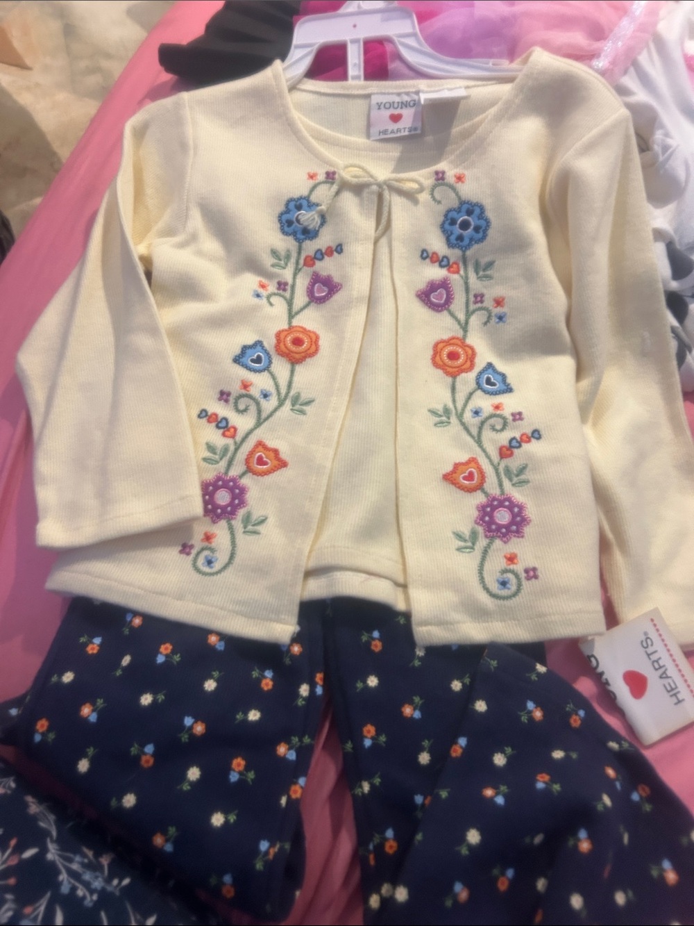 NWT Sz 5 yellow floral Pantset vintage